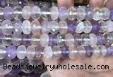 CMQ520 15.5 inches 8*12mm faceted rondelle colorfull quartz beads