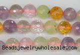 CMQ53 15.5 inches 10mm faceted round multicolor quartz beads