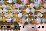 CMQ533 15.5 inches 12mm faceted round colorfull quartz beads