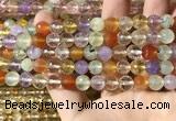 CMQ550 15.5 inches 8mm faceted round colorfull quartz beads