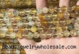 CMQ561 15.5 inches 8mm faceted round citrine & prehnite beads