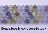 CMQ578 15.5 inches 12mm faceted round mixed quartz beads