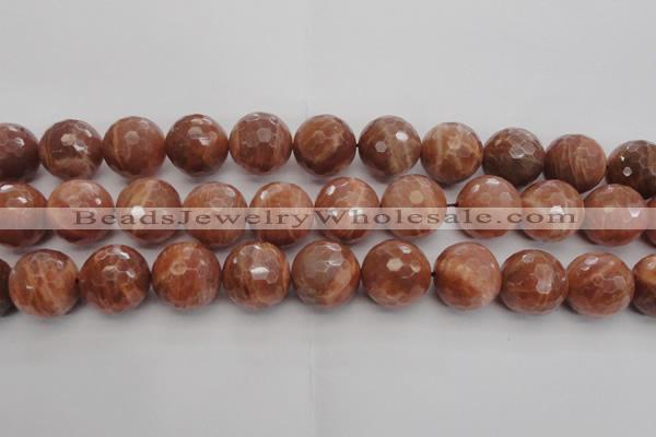 CMS1018 15.5 inches 18mm faceted round AA grade moonstone beads