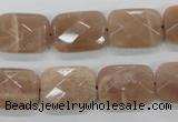 CMS104 15.5 inches 13*18mm faceted rectangle moonstone gemstone beads