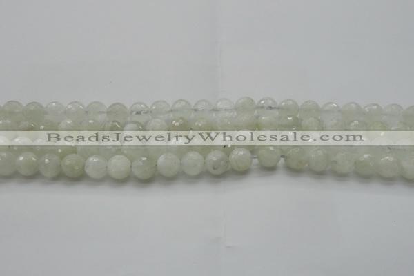 CMS1042 15.5 inches 8mm faceted round A grade white moonstone beads