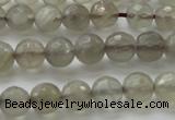 CMS1061 15.5 inches 8mm faceted round grey moonstone beads wholesale