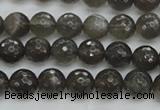 CMS1075 15.5 inches 6mm faceted round grey moonstone beads wholesale