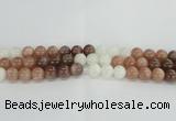 CMS1084 15.5 inches 12mm round mixed moonstone beads wholesale