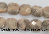 CMS109 15.5 inches 15*15mm faceted square moonstone gemstone beads