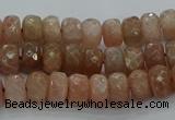 CMS1091 15.5 inches 5*8mm faceted rondelle moonstone beads