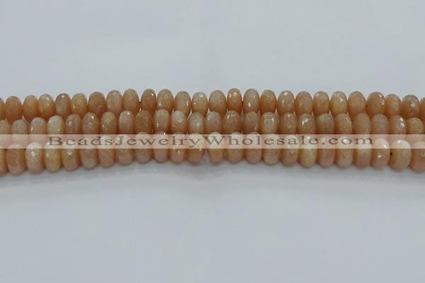 CMS1093 15.5 inches 7*12mm faceted rondelle moonstone beads