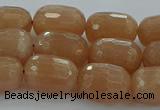 CMS1099 15.5 inches 10*14mm faceted rice moonstone gemstone beads