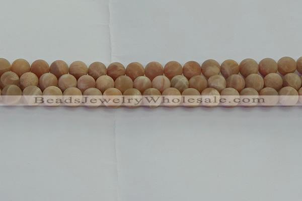 CMS1123 15.5 inches 10mm round matte moonstone gemstone beads