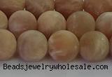 CMS1124 15.5 inches 12mm round matte moonstone gemstone beads