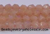 CMS1131 15.5 inches 6mm faceted nuggets peach moonstone beads