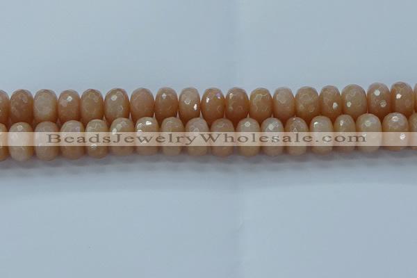 CMS1174 15.5 inches 8*14mm faceted rondelle moonstone beads