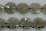 CMS130 15.5 inches 14mm faceted coin moonstone gemstone beads