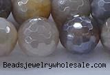 CMS1316 15.5 inches 16mm faceted round AB-color grey moonstone beads