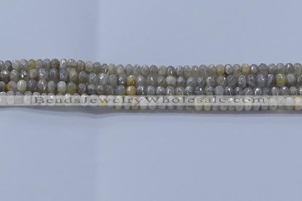 CMS1331 15.5 inches 4*6mm faceted rondelle AB-color grey moonstone beads