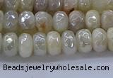 CMS1341 15.5 inches 4*6mm faceted rondelle AB-color white moonstone beads