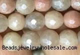 CMS1451 15.5 inches 6mm faceted round AB-color moonstone beads