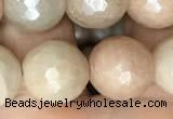 CMS1454 15.5 inches 12mm faceted round AB-color moonstone beads