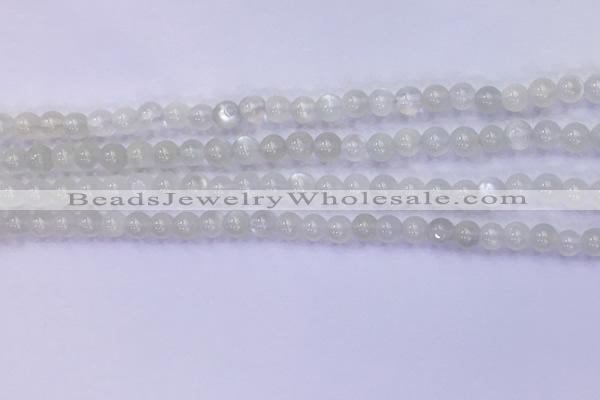 CMS1485 15.5 inches 4mm round white moonstone beads wholesale