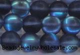 CMS1519 15.5 inches 12mm round matte synthetic moonstone beads