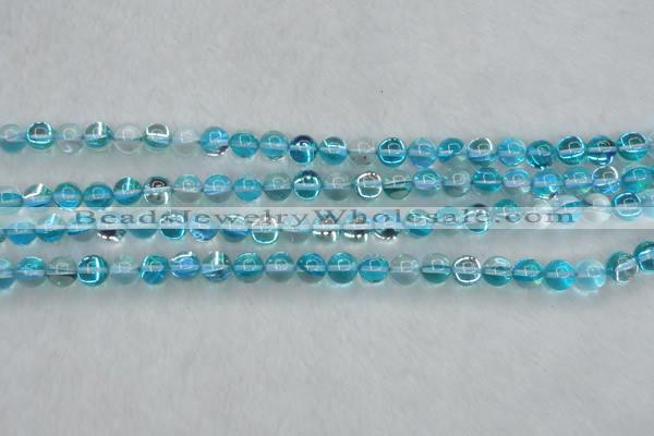 CMS1551 15.5 inches 6mm round synthetic moonstone beads wholesale