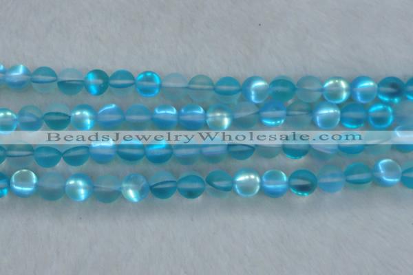 CMS1559 15.5 inches 12mm round matte synthetic moonstone beads