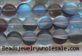 CMS1567 15.5 inches 8mm round matte synthetic moonstone beads