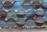 CMS1568 15.5 inches 10mm round matte synthetic moonstone beads