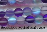 CMS1577 15.5 inches 8mm round matte synthetic moonstone beads