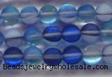 CMS1587 15.5 inches 8mm round matte synthetic moonstone beads