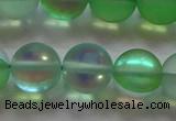 CMS1609 15.5 inches 12mm round matte synthetic moonstone beads