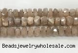 CMS1665 15.5 inches 6*12mm - 8*13mm faceted tyre moonstone beads