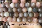 CMS1689 15.5 inches 14mm round rainbow moonstone beads wholesale