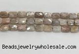 CMS1783 15.5 inches 10*14mm faceted rectangle AB-color moonstone beads