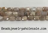 CMS1784 15.5 inches 12*16mm faceted rectangle AB-color moonstone beads