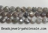 CMS1792 15.5 inches 16mm faceted coin AB-color moonstone beads