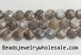 CMS1793 15.5 inches 18mm faceted coin AB-color moonstone beads