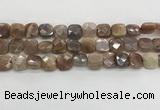 CMS1829 15.5 inches 12*12mm faceted square AB-color moonstone beads