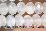 CMS1867 15.5 inches 4*6mm faceted rondelle white moonstone beads