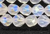 CMS1871 15.5 inches 6mm faceted nuggets AB-color white moonstone beads