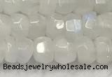 CMS1910 15.5 inches 4.5*6mm faceted rondelle white moonstone beads