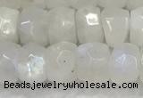 CMS1911 15.5 inches 5*8mm faceted rondelle white moonstone beads