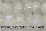 CMS1912 15.5 inches 6*10mm faceted rondelle white moonstone beads