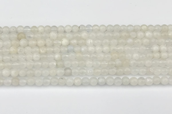 CMS2024 15.5 inches 4mm round white moonstone beads wholesale