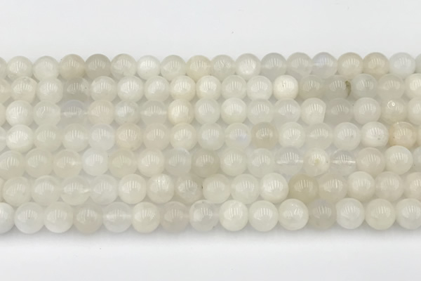 CMS2027 15.5 inches 7mm round white moonstone beads wholesale