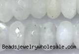 CMS2098 15 inches 6*9mm faceted rondelle white moonstone beads